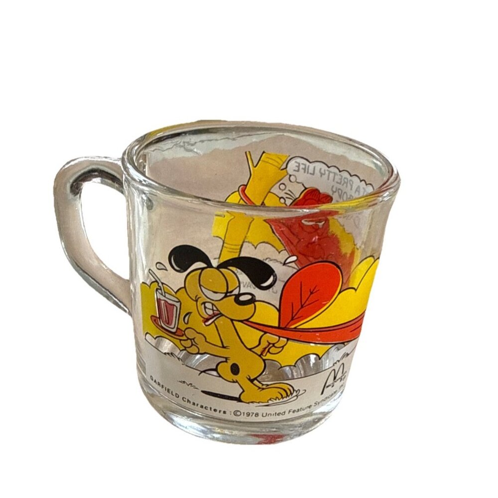 Vintage McDonalds Garfield & Odie Glass Coffee Cups Mug Jim Davis 1978🔥🔥 - Picture 2 of 9
